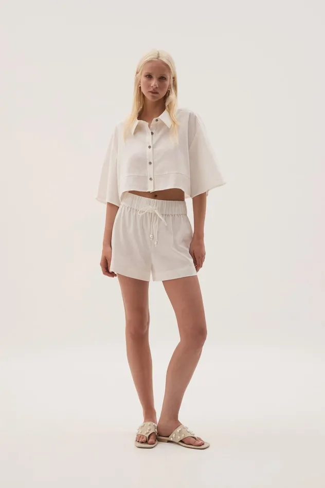 Aje Shorts Airlie Relaxed Short White 8211 Women