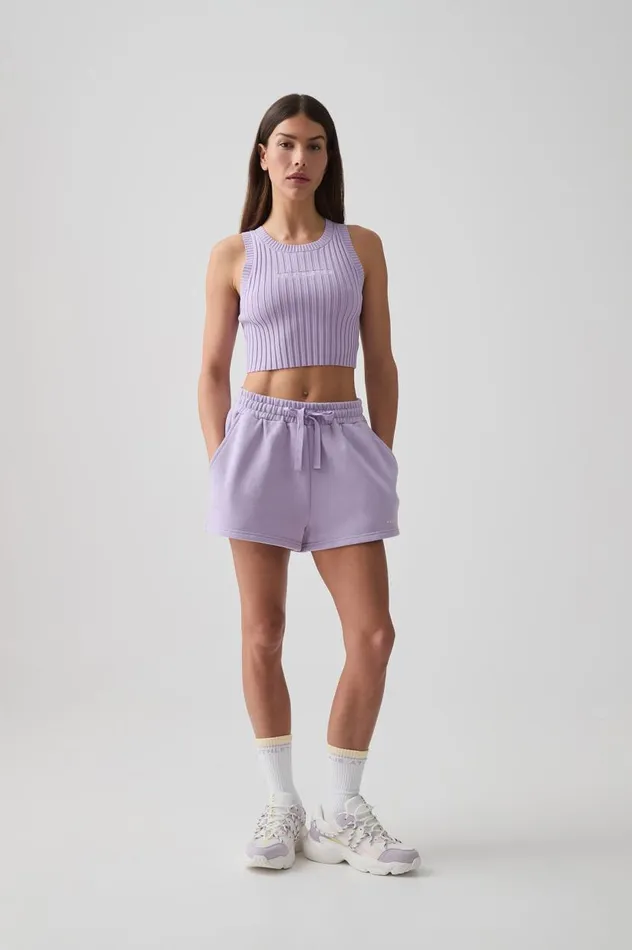 Aje Shorts Logo Sweat Shorts 603 Lilac Rush 8211 Women