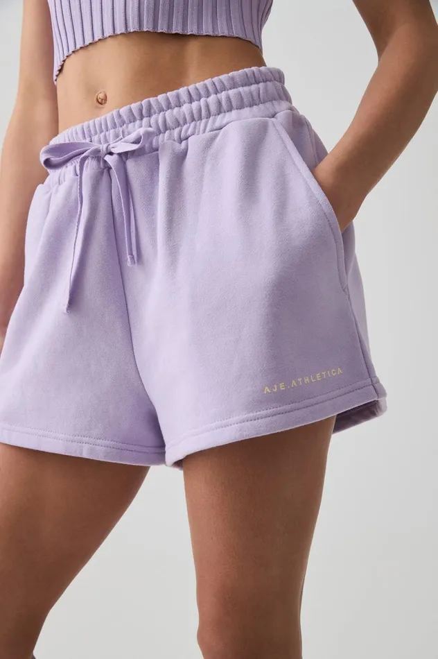 Aje Shorts Logo Sweat Shorts 603 Lilac Rush 8211 Women