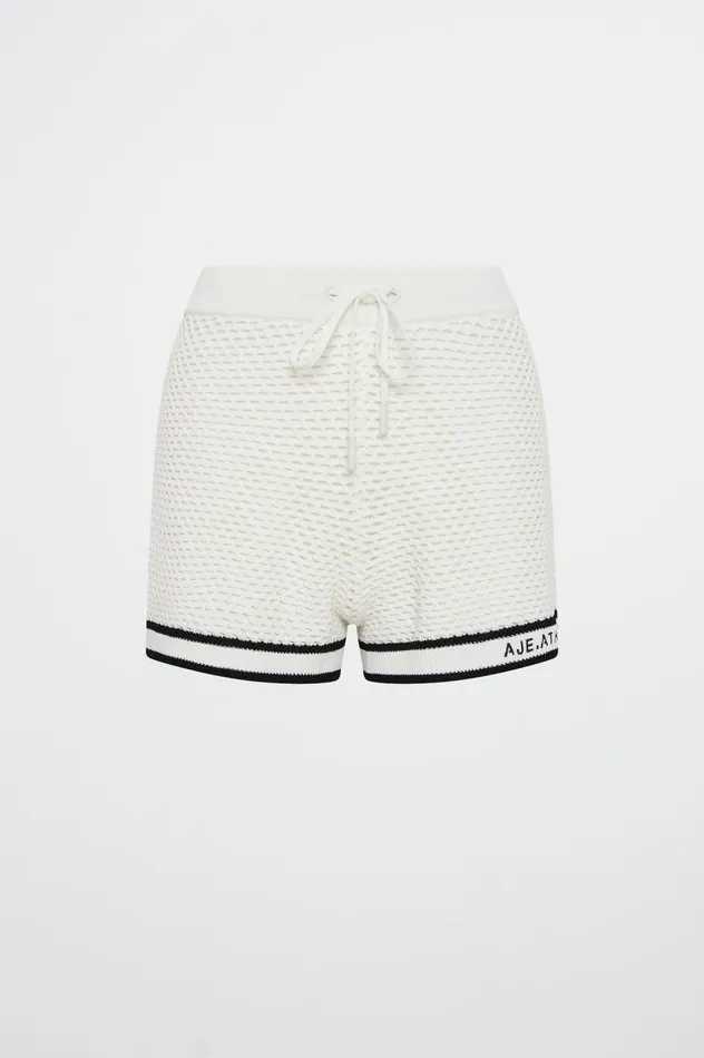 Aje Shorts Open Knit Short 604 Whiteblack 8211 Women Aje Shorts Open Knit Short 604 Whiteblack 8211 Women