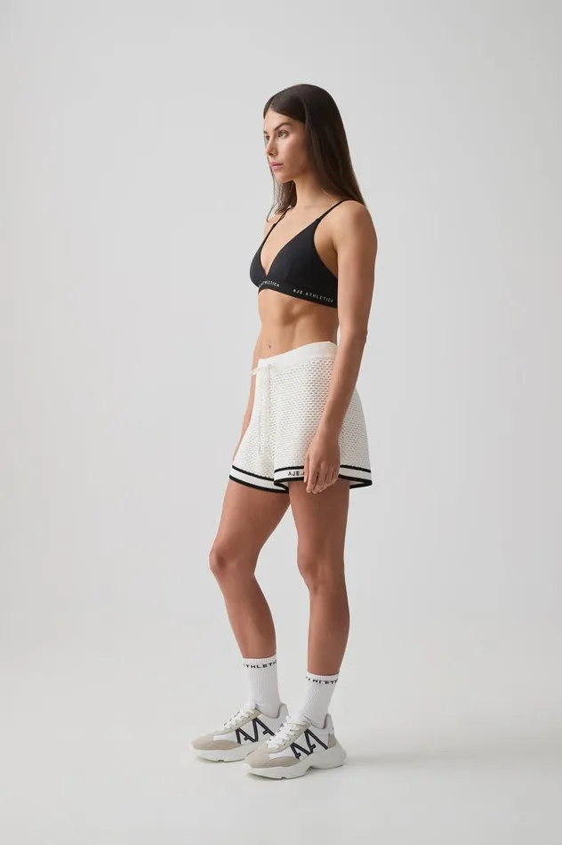Aje Shorts Open Knit Short 604 Whiteblack 8211 Women Aje Shorts Open Knit Short 604 Whiteblack 8211 Women