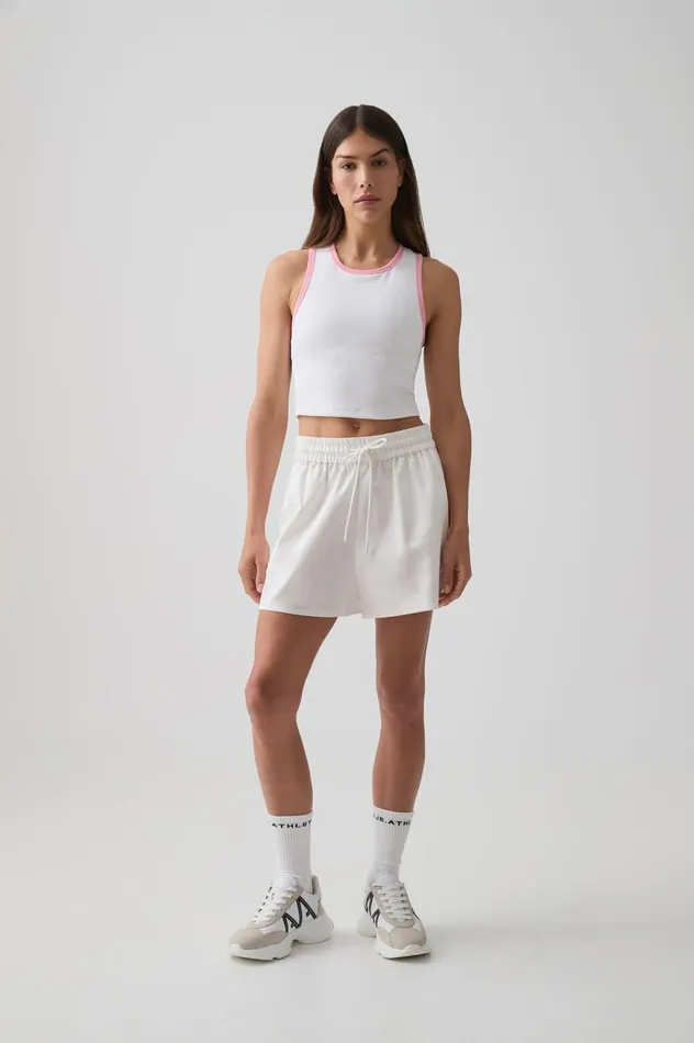 Aje Shorts Relaxed Logo Tape Short 603 White 8211 Women