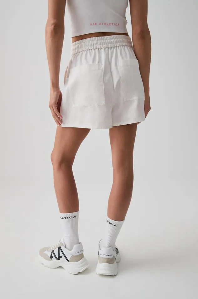 Aje Shorts Relaxed Logo Tape Short 603 White 8211 Women