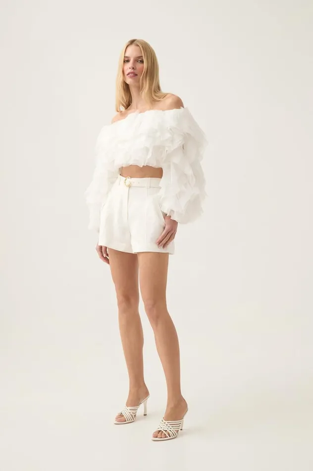 Aje Shorts Samira Short Ivory 8211 Women Aje Shorts Samira Short Ivory 8211 Women