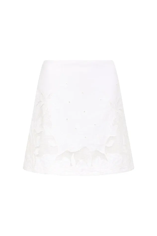 Aje Skirts Agua Embroidered Mini Skirt Ivory 8211 Women Aje Skirts Agua Embroidered Mini Skirt Ivory 8211 Women