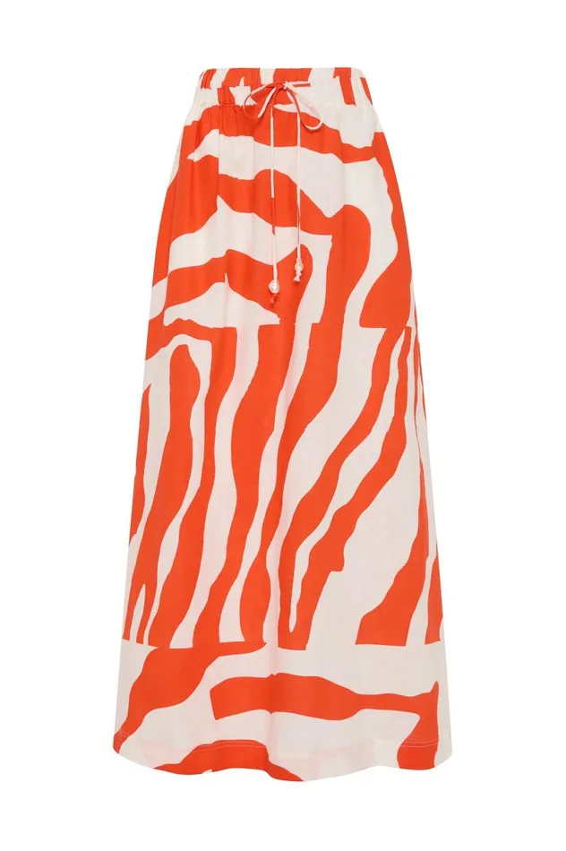 Aje Skirts Airlie Maxi Skirt Coral Zebra 8211 Women Aje Skirts Airlie Maxi Skirt Coral Zebra 8211 Women