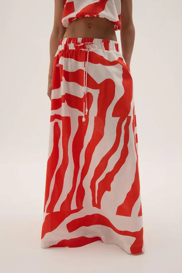 Aje Skirts Airlie Maxi Skirt Coral Zebra 8211 Women Aje Skirts Airlie Maxi Skirt Coral Zebra 8211 Women