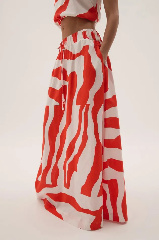 Aje Skirts Airlie Maxi Skirt Coral Zebra 8211 Women Aje Skirts Airlie Maxi Skirt Coral Zebra 8211 Women