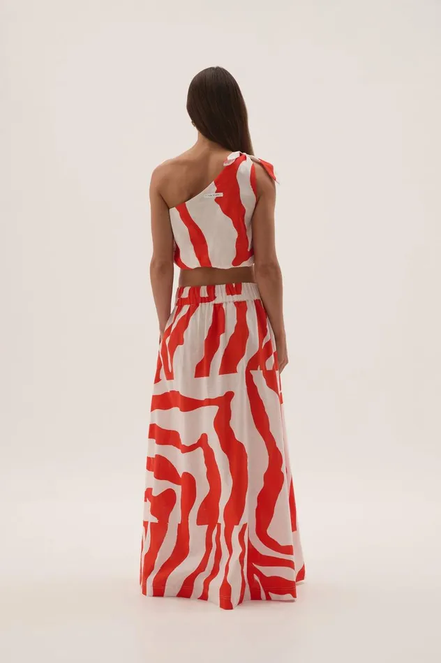 Aje Skirts Airlie Maxi Skirt Coral Zebra 8211 Women Aje Skirts Airlie Maxi Skirt Coral Zebra 8211 Women