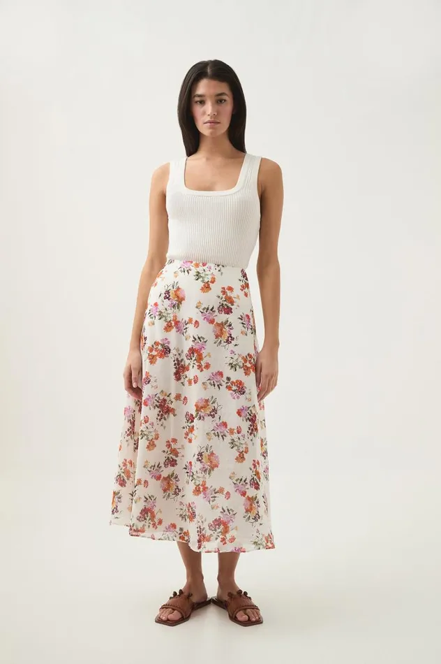 Aje Skirts Cyma Circular Midi Skirt Flora Natura 8211 Women Aje Skirts Cyma Circular Midi Skirt Flora Natura 8211 Women