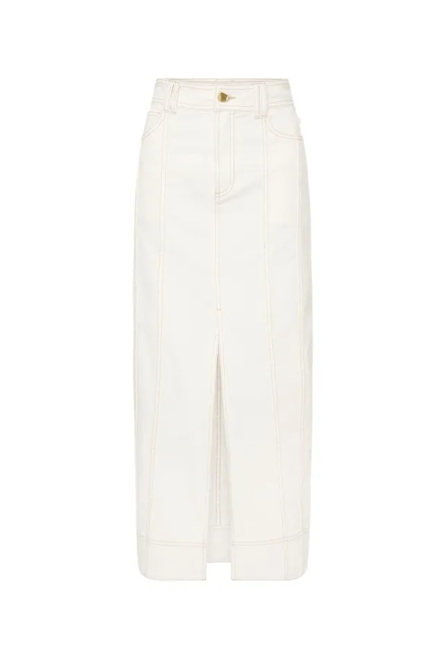 Aje Skirts Farley Denim Midi Skirt White 8211 Women Aje Skirts Farley Denim Midi Skirt White 8211 Women