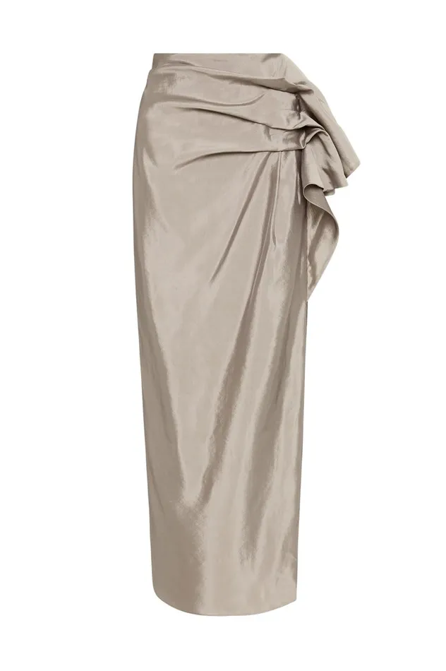 Aje Skirts Immersion Maxi Skirt Metallic Oyster Grey 8211 Women Aje Skirts Immersion Maxi Skirt Metallic Oyster Grey 8211 Women