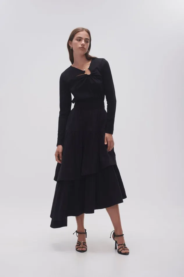 Aje Skirts Interlace Midi Skirt Black 8211 Women