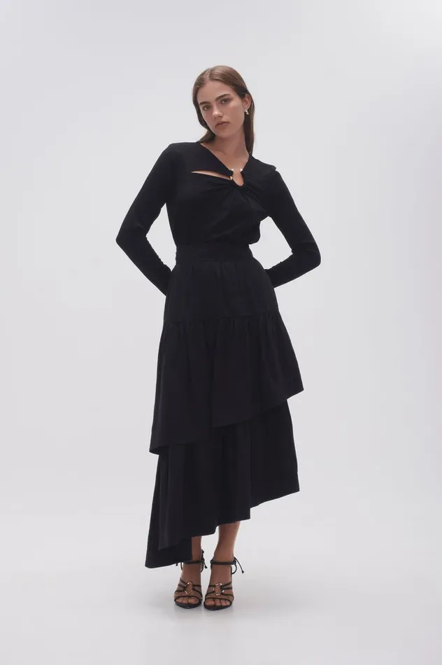 Aje Skirts Interlace Midi Skirt Black 8211 Women Aje Skirts Interlace Midi Skirt Black 8211 Women