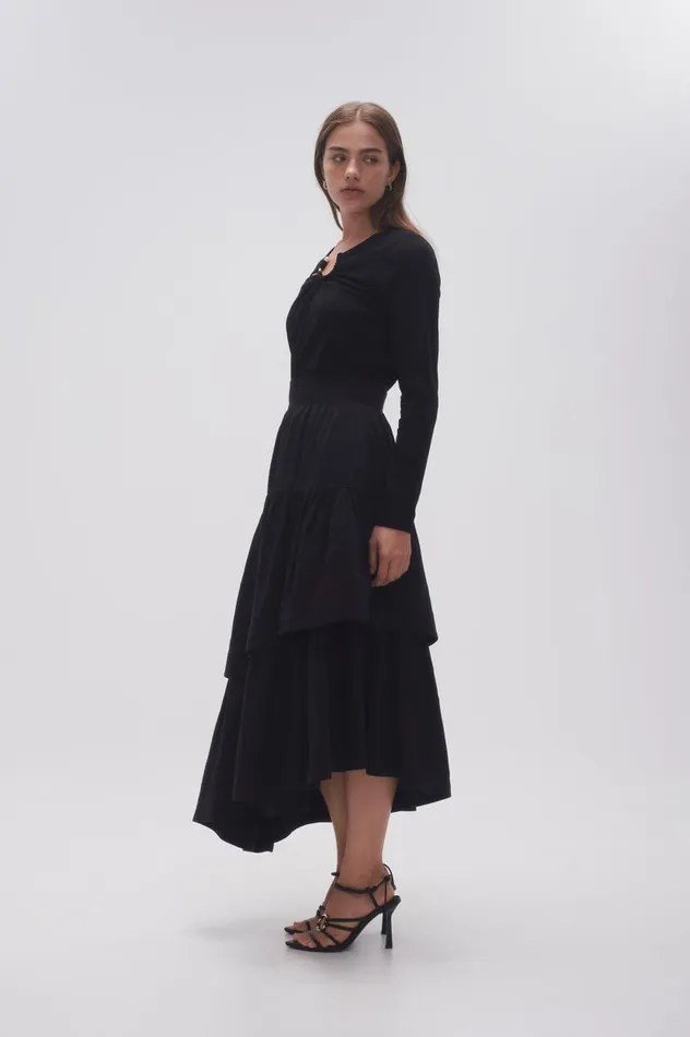 Aje Skirts Interlace Midi Skirt Black 8211 Women Aje Skirts Interlace Midi Skirt Black 8211 Women