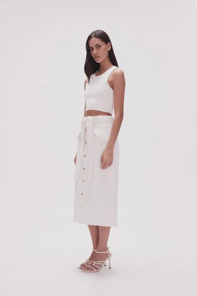 Aje Skirts Isabel Utility Pencil Skirt Ivory 8211 Women Aje Skirts Isabel Utility Pencil Skirt Ivory 8211 Women