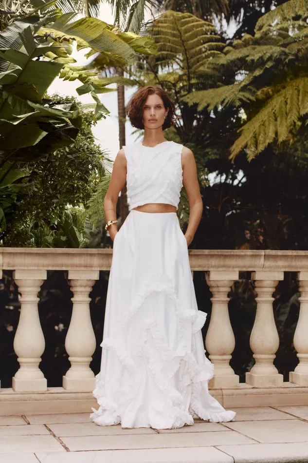 Aje Skirts Kendra Frill Maxi Skirt Ivory 8211 Women