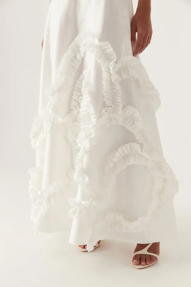 Aje Skirts Kendra Frill Maxi Skirt Ivory 8211 Women Aje Skirts Kendra Frill Maxi Skirt Ivory 8211 Women