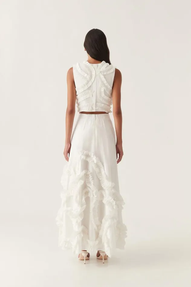 Aje Skirts Kendra Frill Maxi Skirt Ivory 8211 Women Aje Skirts Kendra Frill Maxi Skirt Ivory 8211 Women