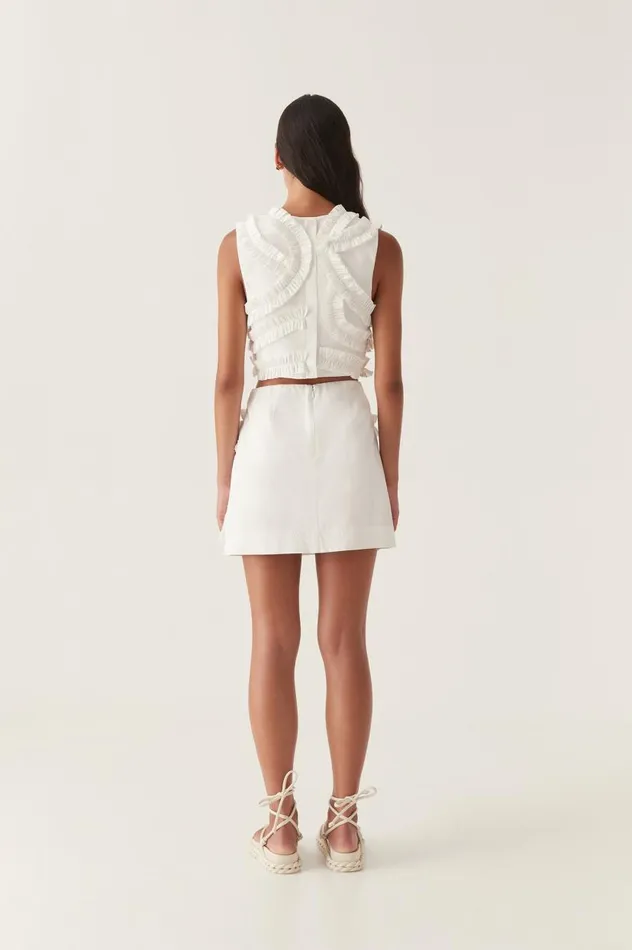 Aje Skirts Kendra Frill Mini Skirt Ivory 8211 Women Aje Skirts Kendra Frill Mini Skirt Ivory 8211 Women