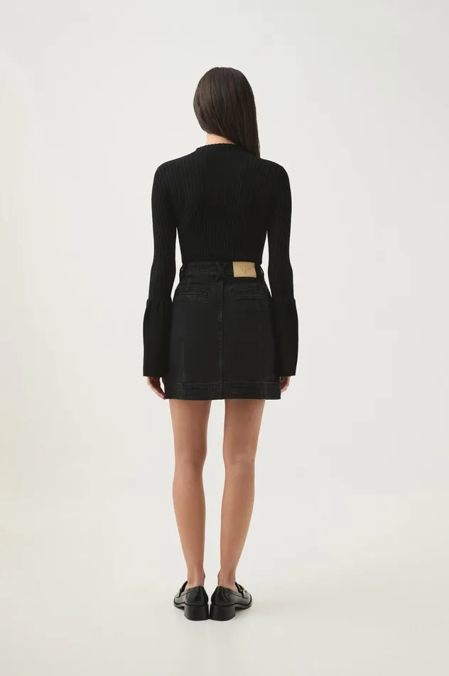 Aje Skirts Maya Denim Mini Skirt Black 8211 Women Aje Skirts Maya Denim Mini Skirt Black 8211 Women
