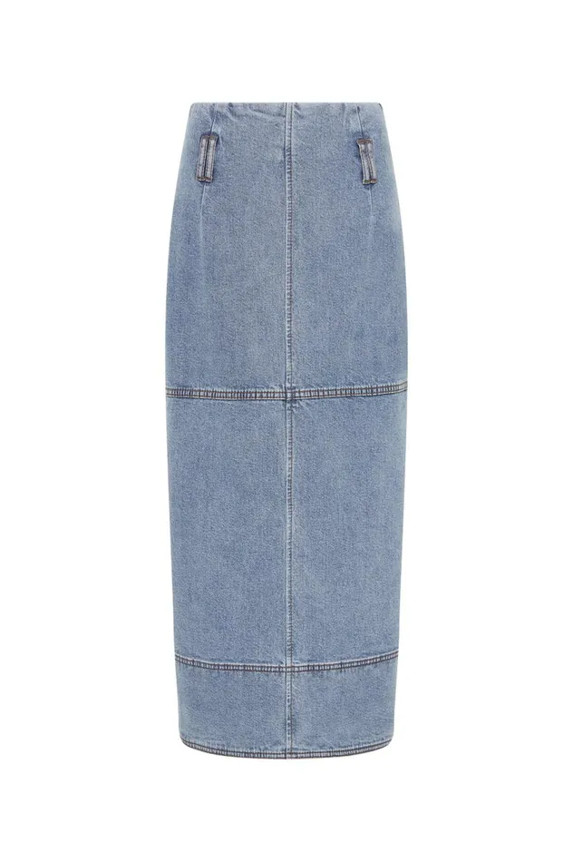 Aje Skirts Outline Denim Midi Skirt Coastal Blue 8211 Women