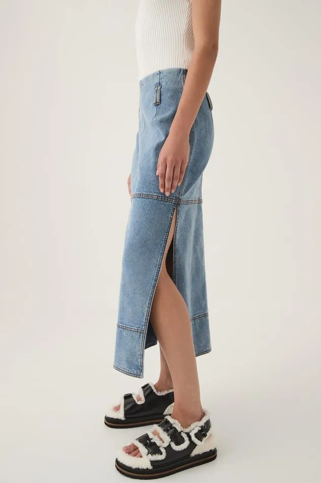 Aje Skirts Outline Denim Midi Skirt Coastal Blue 8211 Women