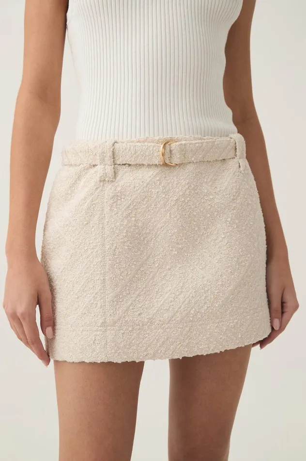 Aje Skirts Tectonic Jacquard Mini Skirt Cream 8211 Women Aje Skirts Tectonic Jacquard Mini Skirt Cream 8211 Women
