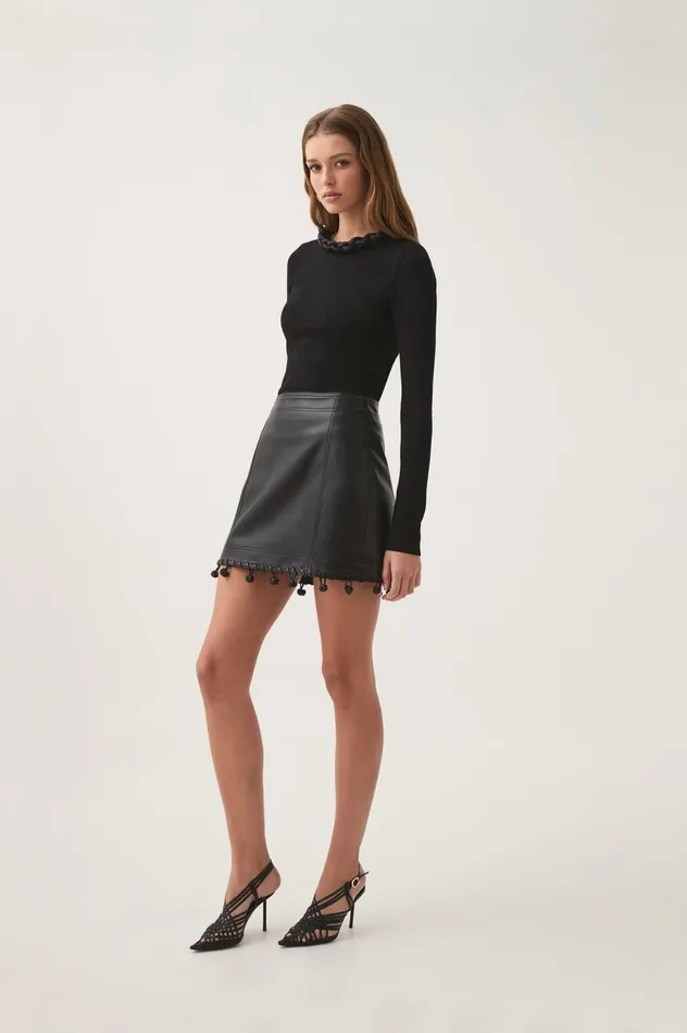 Aje Skirts Unity Braided Knot Mini Skirt Black 8211 Women Aje Skirts Unity Braided Knot Mini Skirt Black 8211 Women