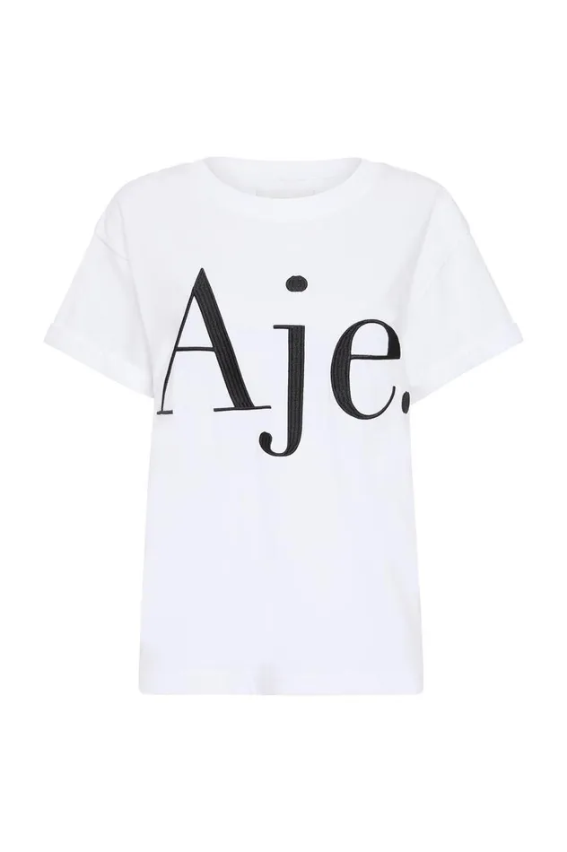 Aje Tees Alice Embroidered Logo Tee Whiteblack Logo 8211 Women Aje Tees Alice Embroidered Logo Tee Whiteblack Logo 8211 Women