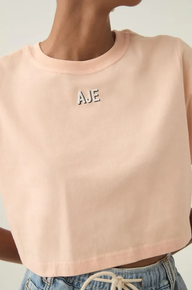 Aje Tees Beam Embroidered Logo Tee Light Apricot 8211 Women Aje Tees Beam Embroidered Logo Tee Light Apricot 8211 Women