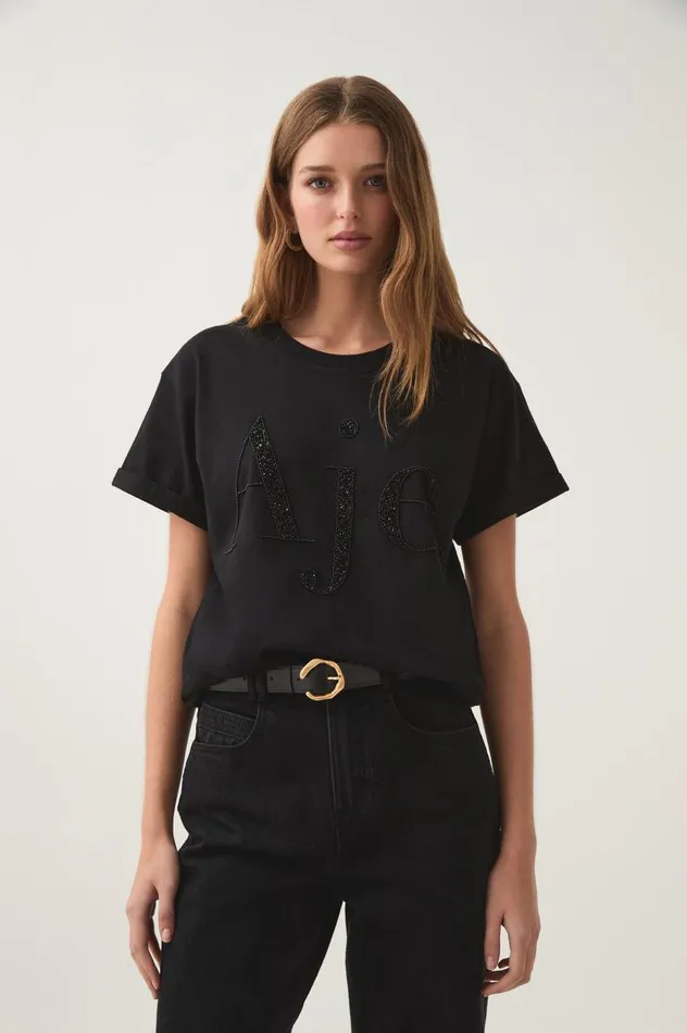Aje Tees Constellation Logo Tee Blackblack 8211 Women