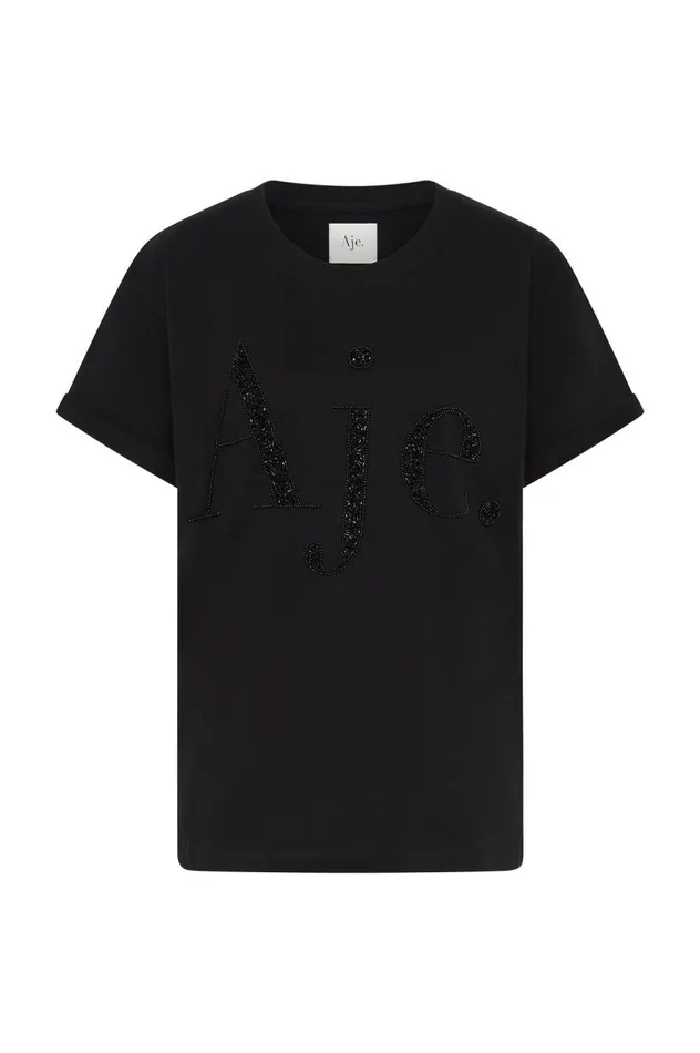 Aje Tees Constellation Logo Tee Blackblack 8211 Women Aje Tees Constellation Logo Tee Blackblack 8211 Women