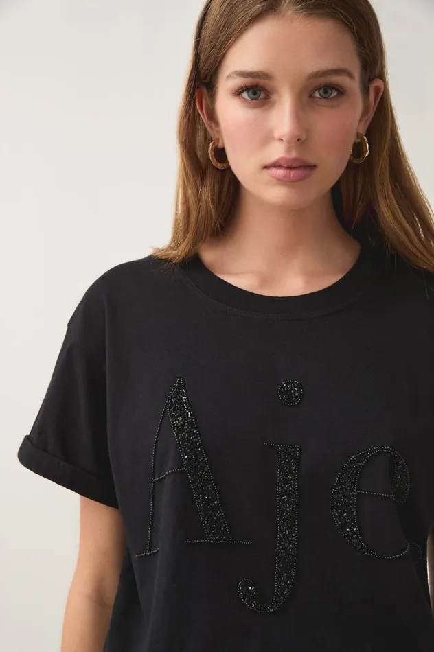 Aje Tees Constellation Logo Tee Blackblack 8211 Women Aje Tees Constellation Logo Tee Blackblack 8211 Women