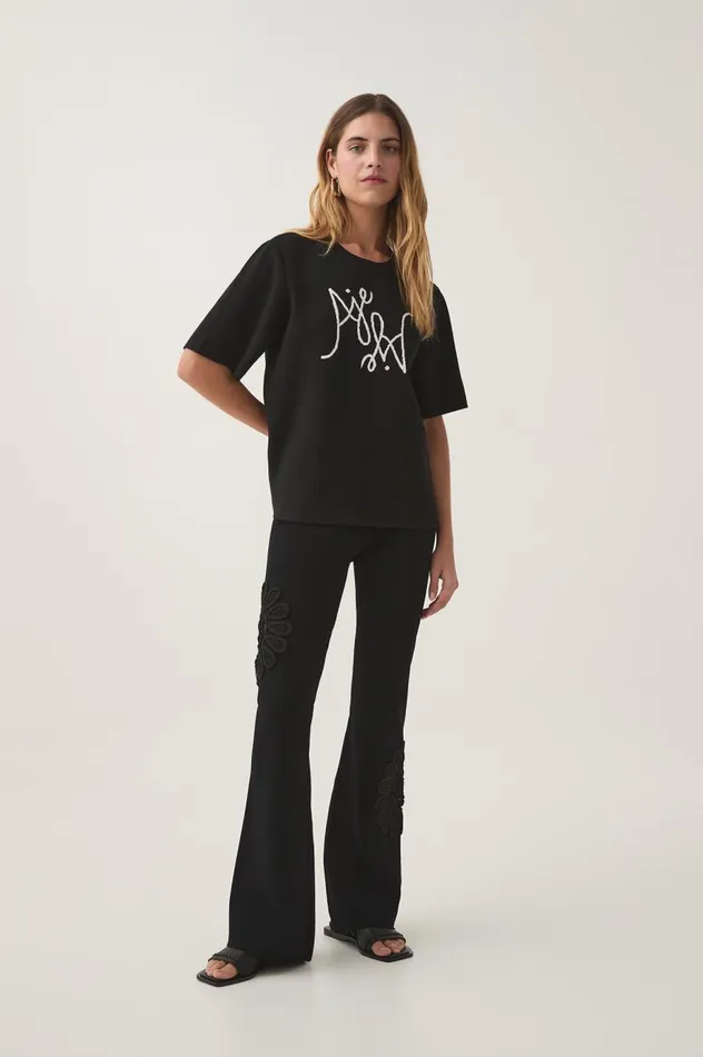 Aje Tees Prophecy Knit Oversized Tee Blackivory 8211 Women