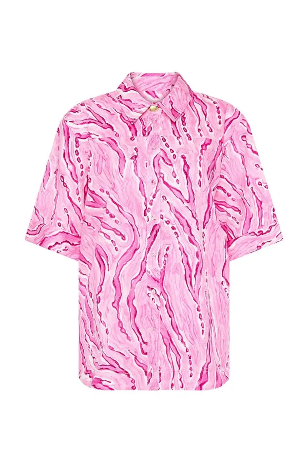 Aje Tops Blaze Stitch Oversized Shirt Dappled Flame 8211 Women