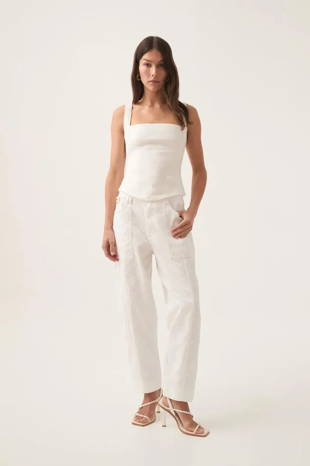 Aje Tops Clover Corded Top Ivory 8211 Women Aje Tops Clover Corded Top Ivory 8211 Women