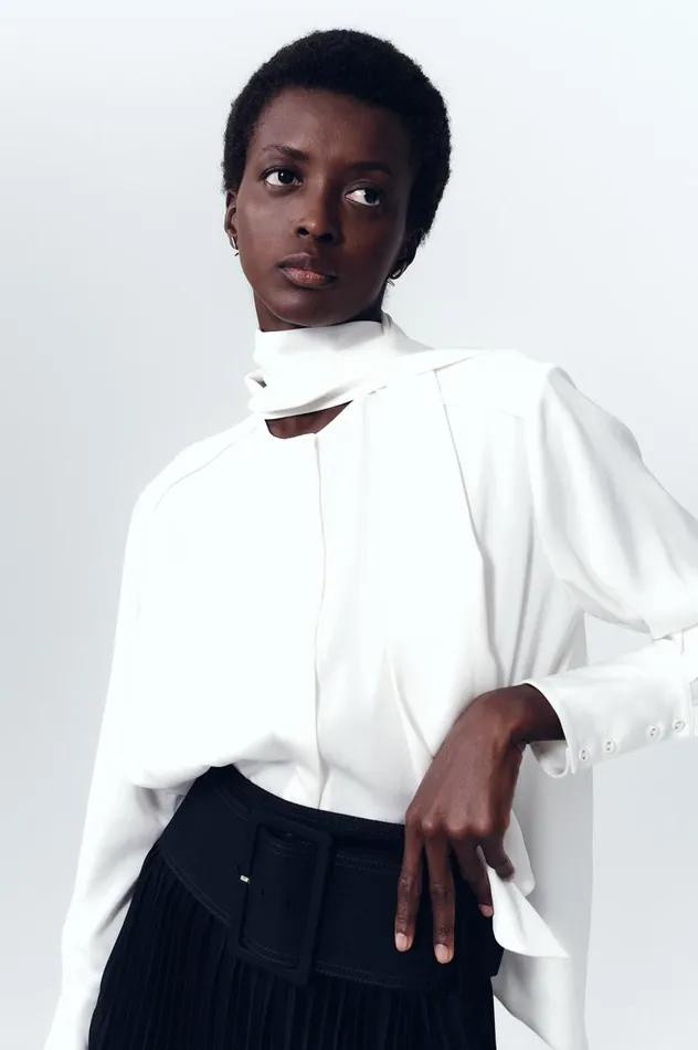 Aje Tops Dura Pussy Bow Blouse Ivory 8211 Women