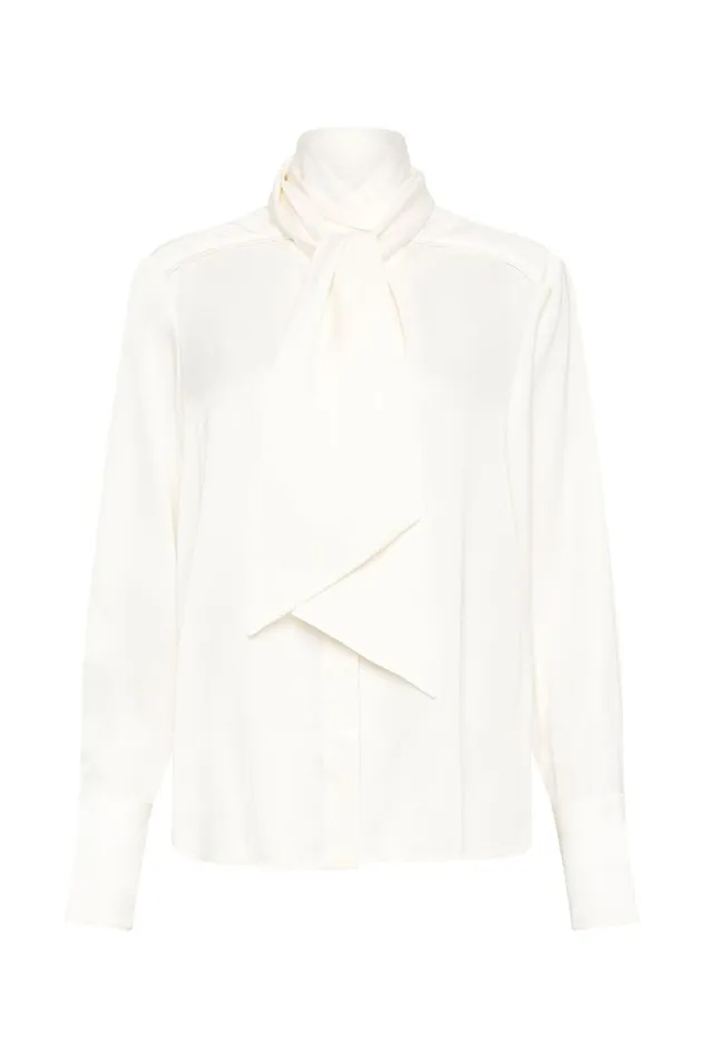 Aje Tops Dura Pussy Bow Blouse Ivory 8211 Women Aje Tops Dura Pussy Bow Blouse Ivory 8211 Women