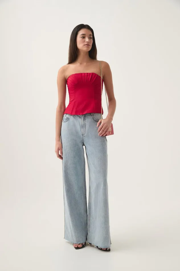 Aje Tops Otta Bustier Scarlet Red 8211 Women