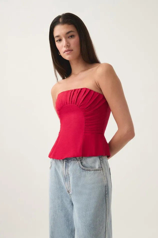 Aje Tops Otta Bustier Scarlet Red 8211 Women