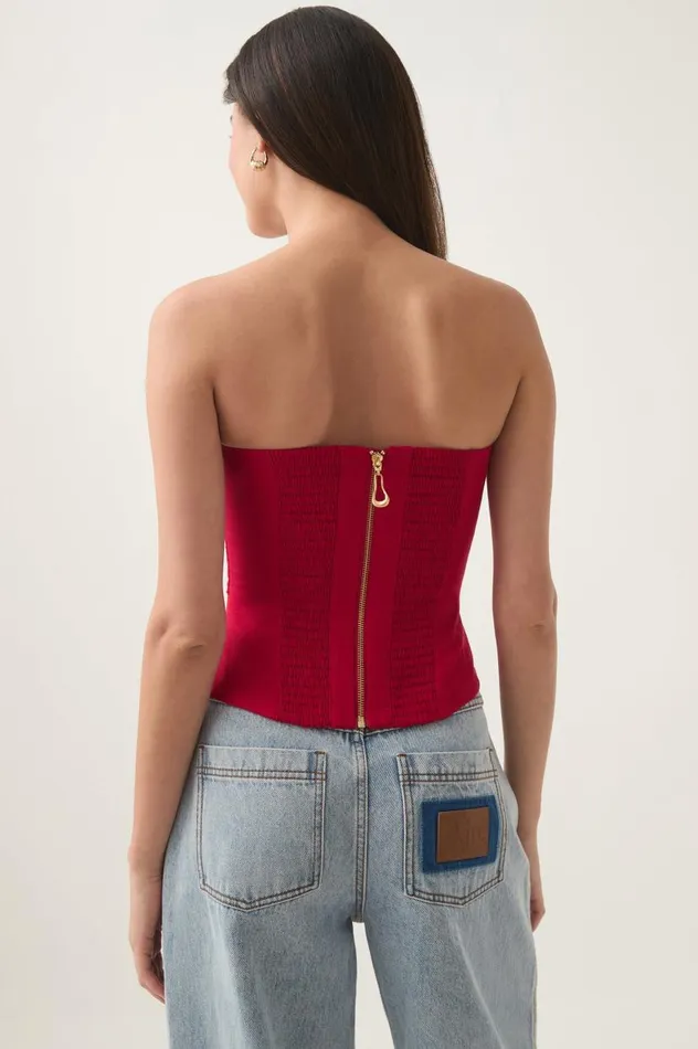 Aje Tops Otta Bustier Scarlet Red 8211 Women
