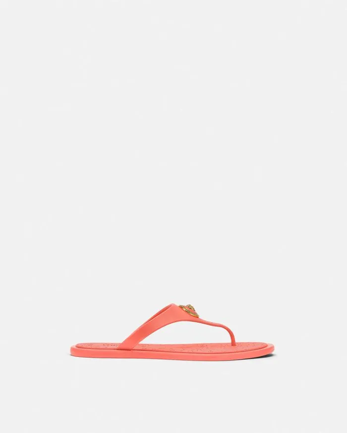 Alia Flat Rubber Sandals Coral Women Versace Sandals