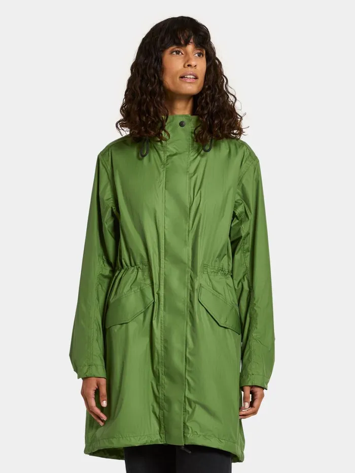 Amell Parka Velvet Green Women Didriksons Spring Jackets
