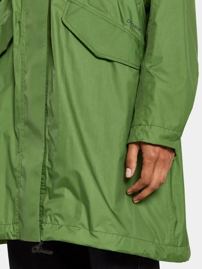 Amell Parka Velvet Green Women Didriksons Spring Jackets