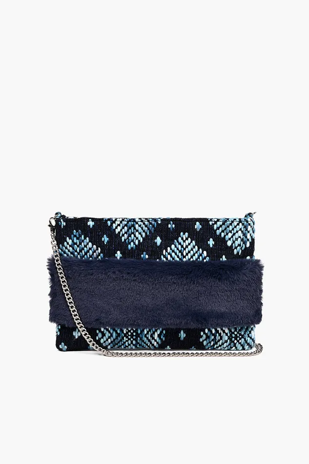 America and Beyond Crossbody Bags Women Faux Fur Clutch Lake Effect
