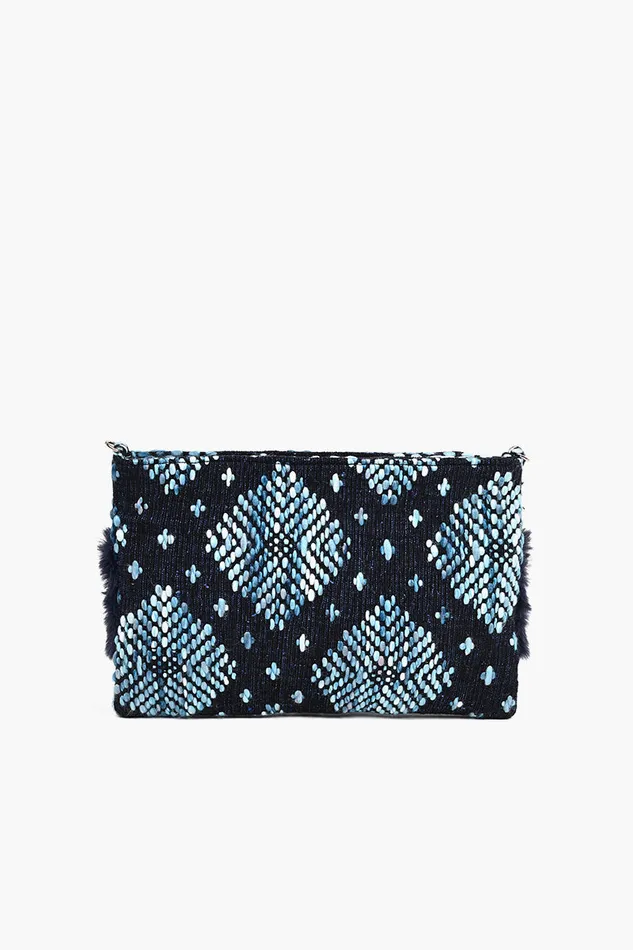 America and Beyond Crossbody Bags Women Faux Fur Clutch Lake Effect