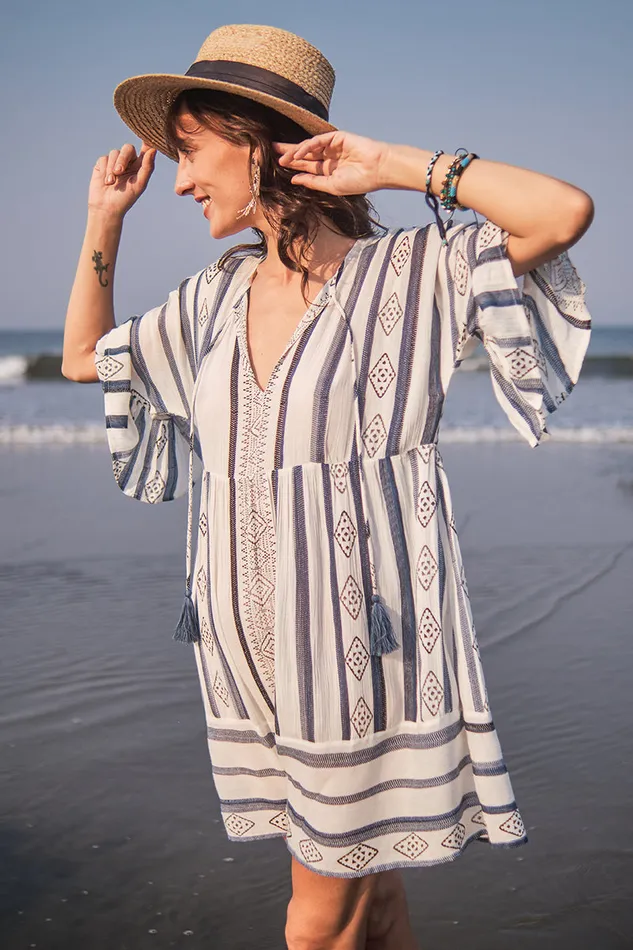 America and Beyond Dresses Women Gianna Striped Short Dress