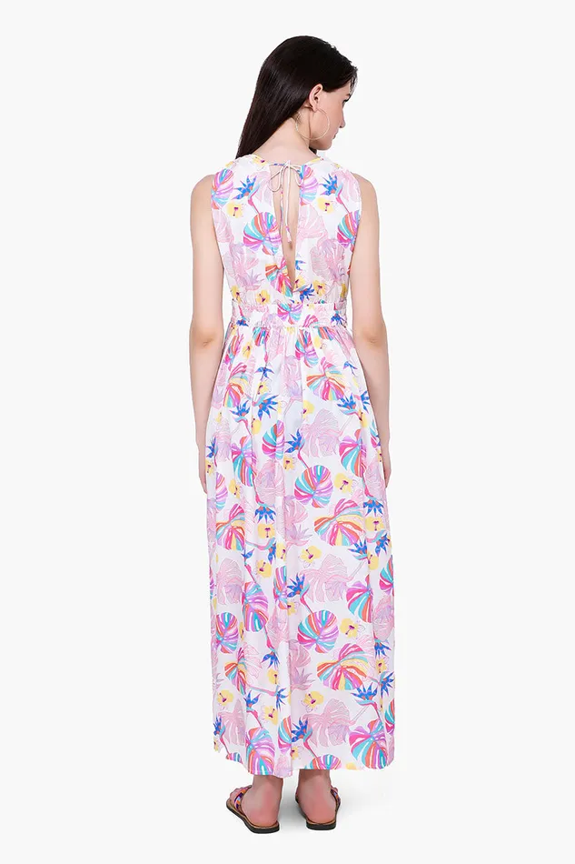 America and Beyond Dresses Women Palm Florals Maxi Dress America and Beyond Dresses Women Palm Florals Maxi Dress