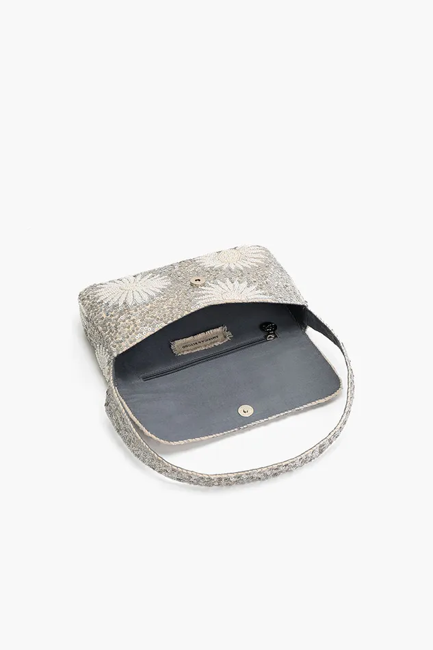America and Beyond Ivory Petal Frostwork Shoulder Bag Women Shoulder Bags